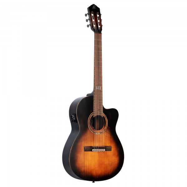 ORTEGA The Private Room Nylon String Full Size Guitar 6 String - Solid Spruce / Mahogany Distressed Burst (DSSUITE-C/E)