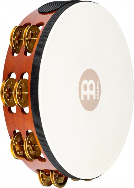MEINL Percussion Traditional Wood Series Headed Tambourine - 10" (TAH2B-AB)