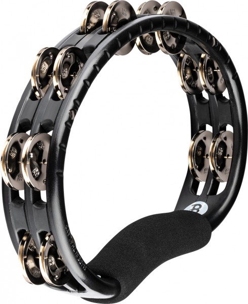 MEINL Percussion Traditional ABS Series Hand Held Molded ABS Tambourine - Black/Nickel-Plated Jingles (TMT1BK)