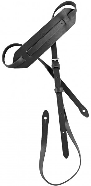 ORTEGA Mandolinstrap Leather Length 1700 mm (66,92"), Width 15 mm (0,59"), Width Shoulderpart 55 mm (2,17") - Black (OSM-BK)