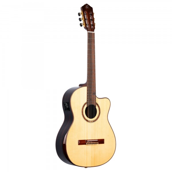 ORTEGA The Privat Room 4/4 Classical Guitar built-in Armrest + Electronic - Natural + Bag (STRIPEDSU.C/E)