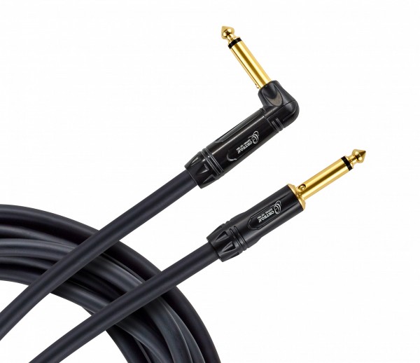 ORTEGA MUTEplug instrument cable 1/4" (6,3mm) straight/angled - black pvc 3m/0,75q (OTCI-10)