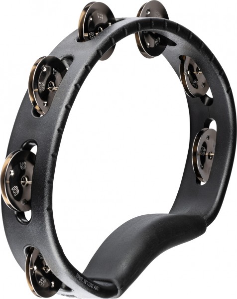 MEINL Percussion Headliner® Series Molded ABS Single-Row Tambourine - Black (HTBK)