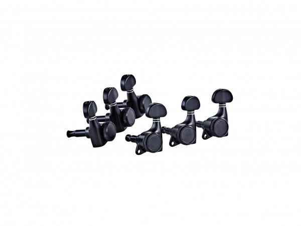 ORTEGA 3+3 Guitar Locking Tuning Machines - Gloss Black (OTMLOCK33-GB)