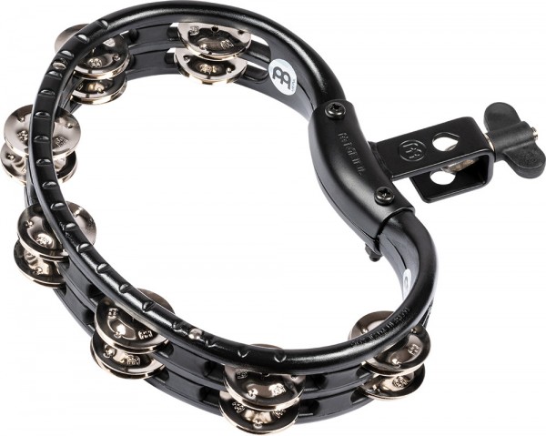 MEINL Percussion Traditional Mountable ABS Series Molded ABS Tambourine - Black/Nickel-Plated Jingles (TMT2BK)