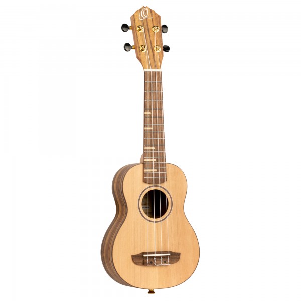 ORTEGA Timber Series Soprano Ukulele 4 String - Solid Cedar / Walnut Natural + Bag (RUTI-SO)