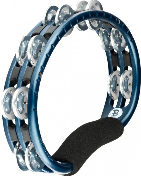 MEINL Percussion Traditional ABS Series Hand Held Molded ABS Tambourine - Blue/Aluminum Jingles (TMT1A-B)