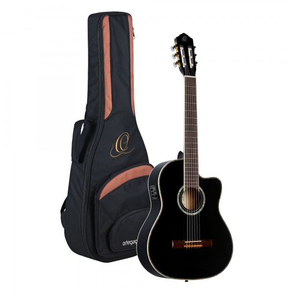 ORTEGA Classical Guitar Family Series Pro 4/4 inclusive Gigbag - BK - Black (RCE141BK)
