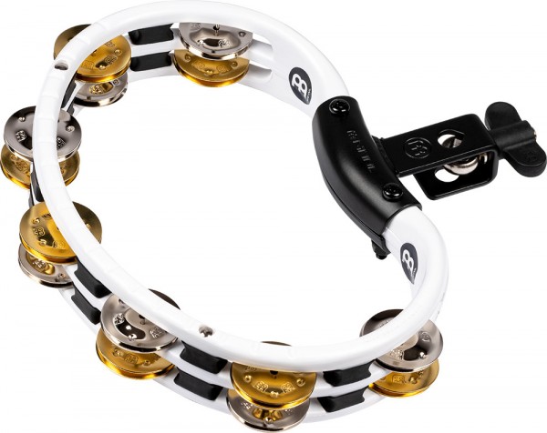 MEINL Percussion Traditional Mountable ABS Series Molded ABS Tambourine - White/Mixed Jingles (TMT2M-WH)