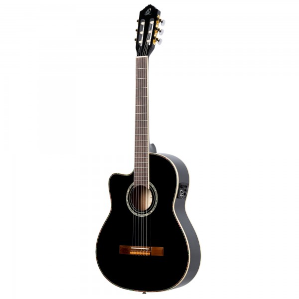 ORTEGA Family Series Pro 4/4 Classical Guitar 6 String Lefty - Solid Spruce / Mahogany Black + Bag (RCE145LBK)