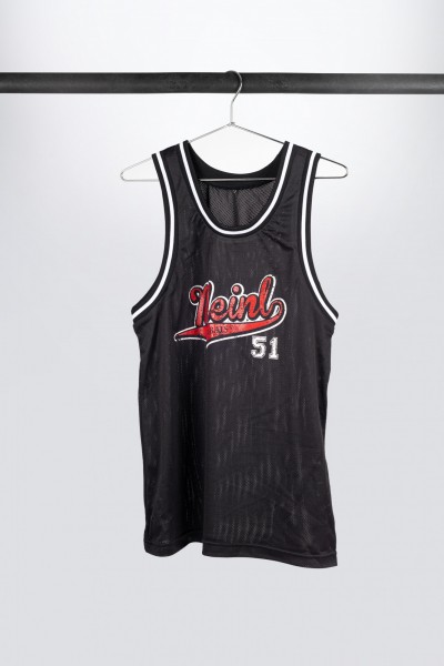 Black Meinl tanktop with imprinted red Meinl-51 logo on chest (M38)