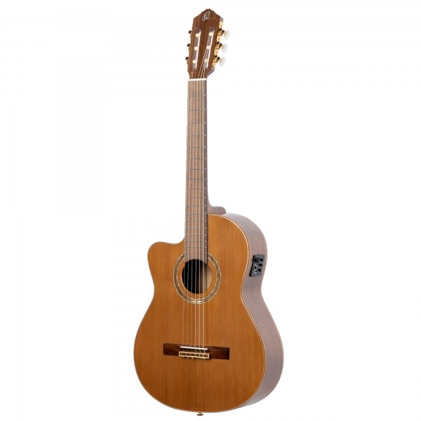 ORTEGA Performer Series 4/4 Classical Medium Neck Guitar 6 String Lefty - Solid Cedar / Walnut Natural + Gig Bag (RCE159MN-L)