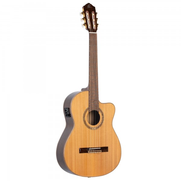 ORTEGA Performer Series 4/4 Classical Slim Neck Guitar 6 String - Solid Cedar / Walnut Natural + Gig Bag (RCE159SN)