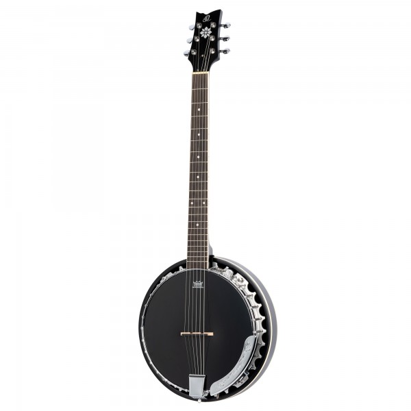 ORTEGA Raven Series Banjo 6 String Lefty - Mahogany Black + Bag (OBJE356-SBK-L)
