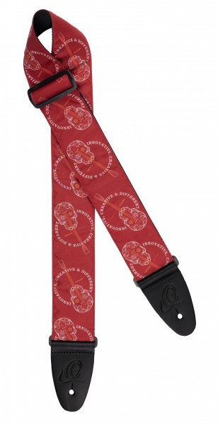 ORTEGA Nylon Guitar-Strap - Red Skull (OSN-65SKBU)