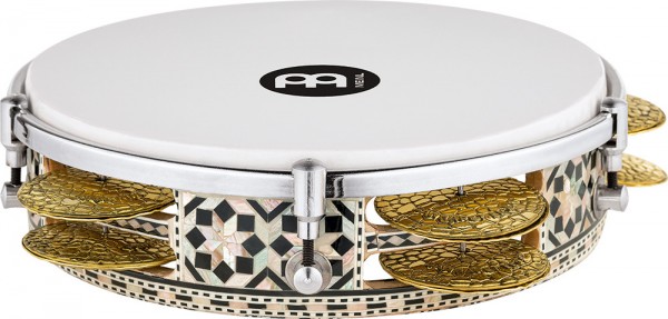 MEINL Percussion Artisan Edition Series Riq Drum - 8 3/4" White Pearl/Mosaic Royale (AERIQ1)