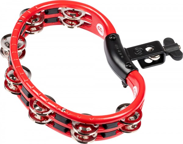 MEINL Percussion Traditional Mountable ABS Series Molded ABS Tambourine - Red/Nickel-Plated Jingles (TMT2R)