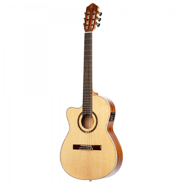 ORTEGA Performer Series 4/4 Thinline Classical Guitar 6-String Lefty - Natural + Gig Bag (RCE138-T4-L)