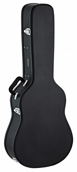 ORTEGA Case for Acoustic Guitar - Black Flat Top Economy Series Chrome Hardware Dreadnought (OACCSTD-DN)
