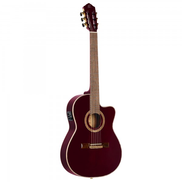 ORTEGA Performer Series 4/4 Acoustic-Electric Guitar 6 String - Solid Spruce / Sapele Stained Red + Gig Bag (RCE138-T4STR)