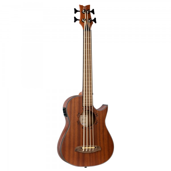 ORTEGA Lizard Series Acoustic Bass - Mahogany Lizard Satin + Bag & Poly Strings (LIZZY-PRO)