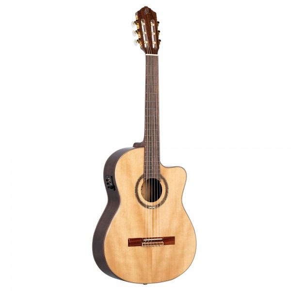 ORTEGA Performer Series 4/4 Acoustic-Electric Medium Neck Guitar 6 String - Solid Spruce / Walnut Natural + Gig Bag (RCE158MN)