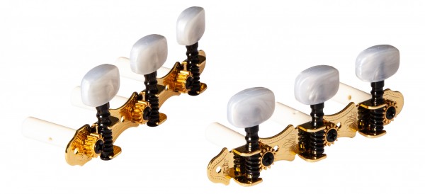 ORTEGA Family Series Pro Guitar Tuning Machines - Gold/White (OTM-FAMILYPRO)