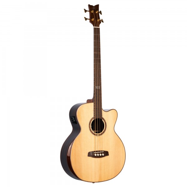 ORTEGA The Private Room Medium Scale Acoustic Bass 4 String - Spruce / Striped Ebony Natural + Bag (STRIPEDSU.ACB)