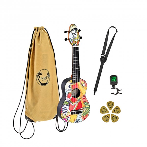 KEIKI K2 Series Soprano Ukulele Set - Agathis / El Muerto" (K2-EM)