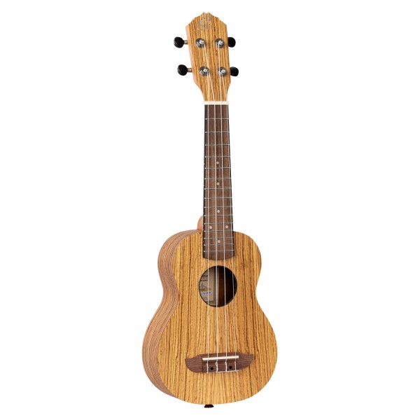 ORTEGA Timber Series Soprano Ukulele 4 String - Zebrawood Natural + Bag (RFU10Z)