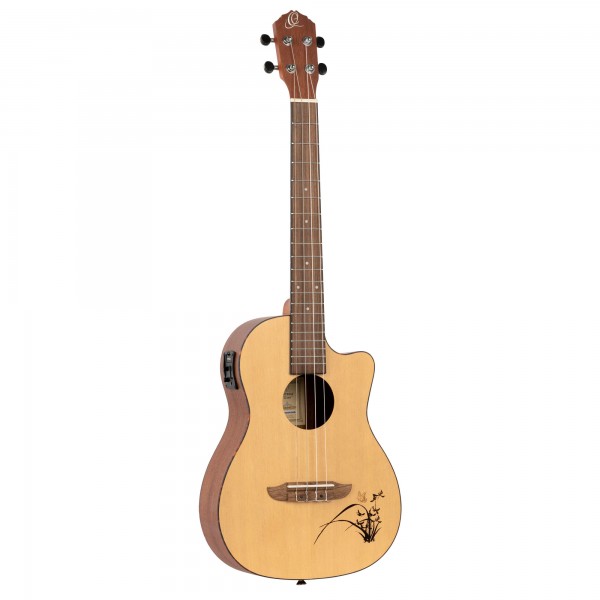 ORTEGA Bonfire Series Preamp Baritone Ukulele 4 String - Spruce/Sapele Natural (RU5CE-BA)