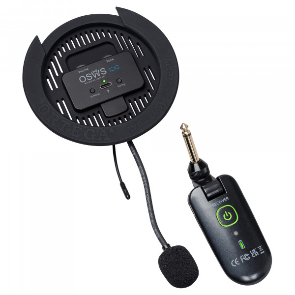 ORTEGA Wireless Soundhole Pickup System for acoustic guitars - 100 mm Diameter (OSWS100)