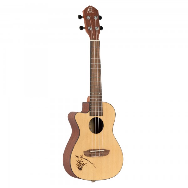 ORTEGA Bonfire Series Preamp Concert Ukulele 4 String Lefty - Spruce/Sapele Natural (RU5CE-L)