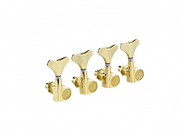 ORTEGA Electric/acoustic bass tuning machines, standard, 4 string Die-Cast, 4 in line - Gold (OTMEB4L-GO)