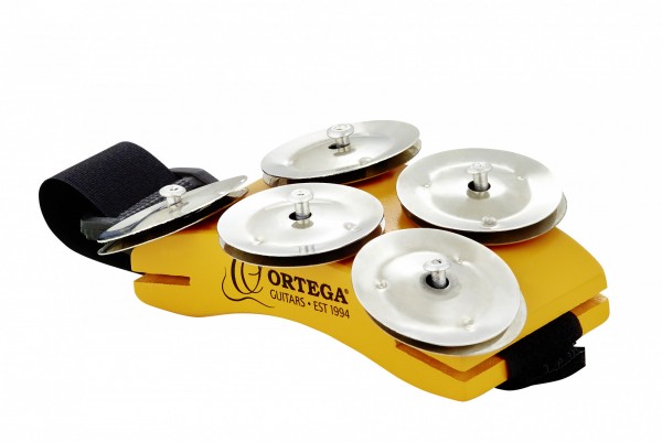 ORTEGA Foot Percussion Singer/Songwriter Foot Tambourine - Orange (OSSFT)