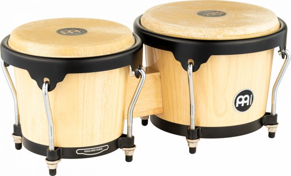 MEINL Percussion Headliner Series Wood Bongo 6 3/4" MACHO & 8" HEMBRA - Natural (HB100NT)