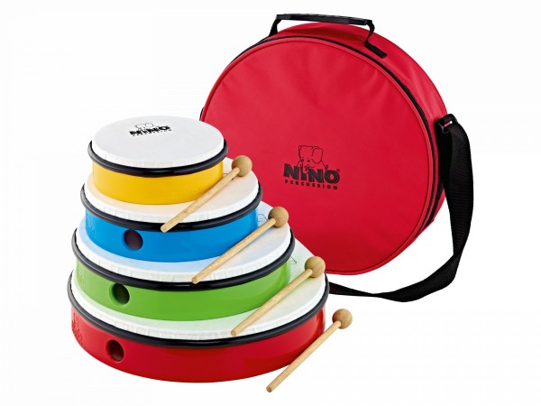 NINO Percussion Molded ABS Hand Drum Set + Nylon Bag (NINOSET6)