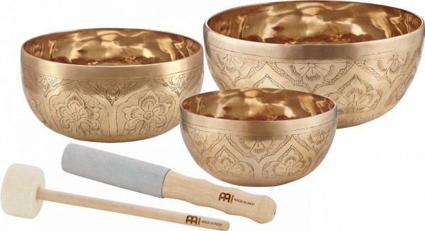 MEINL Sonic Energy Singing Bowl Set - SPECIAL ENGRAVED SERIES - Content: 3 Singing Bowls (SB-SE-2400)