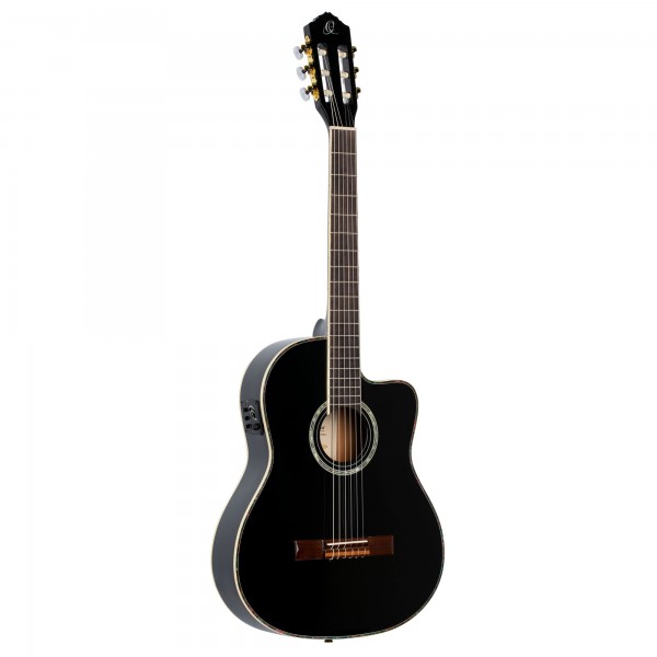 ORTEGA Family Series Pro 4/4 Classical Guitar 6 String - Solid Spruce / Mahogany Black + Bag (RCE145BK)
