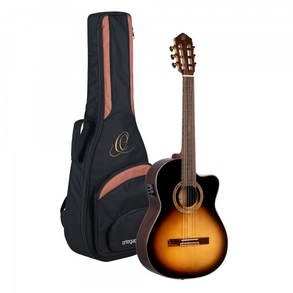 ORTEGA Classical Guitar Performer Series 4/4 inclusive Gigbag Slim Neck - Tobacco Sunburst (RCE158SN-TSB)